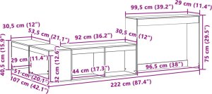 vidaXL vidaXL Szafka nocna z biurkiem, 222x107x75 cm, lite drewno sosnowe 9