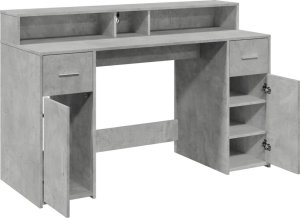 Biurko vidaXL Szare 140 cm x 55 cm 9