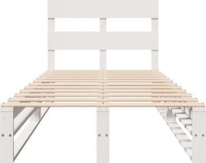 vidaXL vidaXL Rama łóżka bez materaca, biała, 75x190 cm, lite drewno sosnowe 4