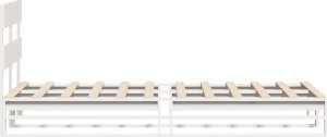 vidaXL vidaXL Rama łóżka bez materaca, biała, 75x190 cm, lite drewno sosnowe 7