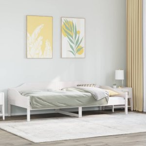 vidaXL vidaXL Rama łóżka bez materaca, biała, 90x200 cm, lite drewno sosnowe 1