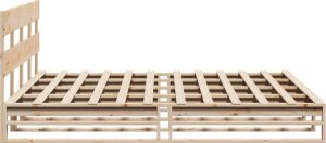 vidaXL Rama łóżka bez materaca, 180x200 cm, lite drewno sosnowe 7