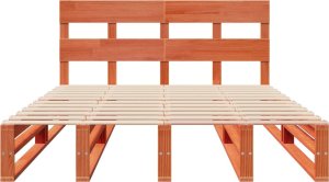 vidaXL vidaXL Rama łóżka bez materaca, woskowy brąz, 150x200 cm, lita sosna 5