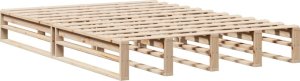 vidaXL Rama łóżka bez materaca, 140x190 cm, lite drewno sosnowe 4