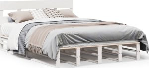 vidaXL vidaXL Rama łóżka bez materaca, biała, 120x200 cm, drewno sosnowe 2