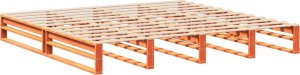 vidaXL Łóżko bez materaca, woskowy brąz, 200x200 cm, drewno sosnowe 4