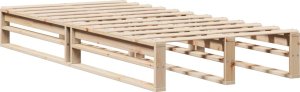 vidaXL vidaXL Rama łóżka bez materaca, 100x200 cm, lite drewno sosnowe 5