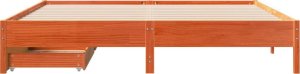 vidaXL vidaXL Łóżko bez materaca, woskowy brąz, 200x200 cm, drewno sosnowe 4