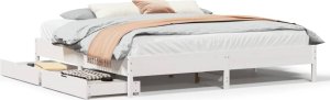 vidaXL vidaXL Rama łóżka bez materaca, biała, 180x200 cm, lite drewno sosnowe 2