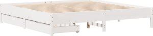 vidaXL vidaXL Rama łóżka bez materaca, biała, 180x200 cm, lite drewno sosnowe 3