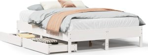 vidaXL vidaXL Rama łóżka bez materaca, biała, 140x190 cm, lite drewno sosnowe 2