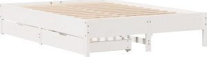 vidaXL vidaXL Rama łóżka bez materaca, biała, 120x200 cm, drewno sosnowe 3