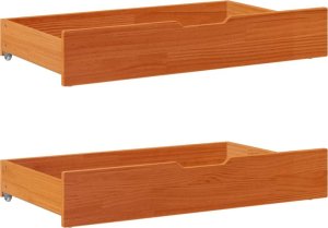 vidaXL vidaXL Rama łóżka bez materaca, woskowy brąz, 90x200 cm, lita sosna 6