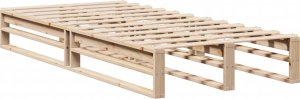 vidaXL vidaXL Rama łóżka bez materaca, 90x190 cm, lite drewno sosnowe 5