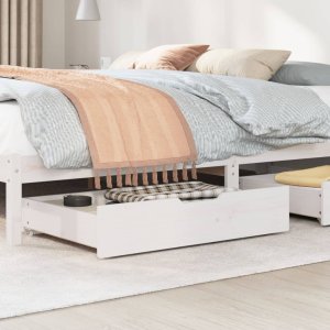 vidaXL vidaXL Szuflady pod łóżko, 2 szt., białe, 80x55x16 cm, drewno sosnowe 2
