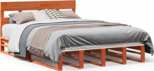 vidaXL vidaXL Rama łóżka bez materaca, woskowy brąz, 120x190 cm, sosnowa 2