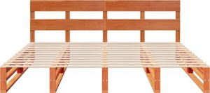 vidaXL vidaXL Rama łóżka bez materaca, woskowy brąz, 180x200 cm, lita sosna 6