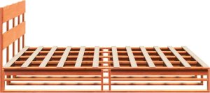 vidaXL vidaXL Rama łóżka bez materaca, woskowy brąz, 180x200 cm, lita sosna 7