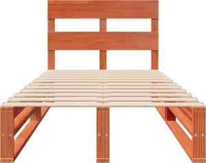 vidaXL vidaXL Rama łóżka bez materaca, woskowy brąz, 100x200 cm, lita sosna 4