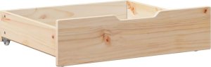 vidaXL vidaXL Szuflady pod łóżko, z kółkami, 2 szt., 75x55x16 cm, sosna 4