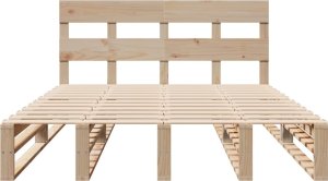 vidaXL Rama łóżka bez materaca, 140x200 cm, lite drewno sosnowe 6