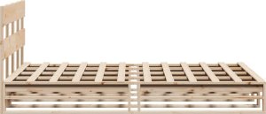 vidaXL Rama łóżka bez materaca, 140x200 cm, lite drewno sosnowe 7