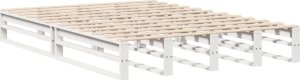vidaXL vidaXL Rama łóżka bez materaca, biała, 135x190 cm, lite drewno sosnowe 4