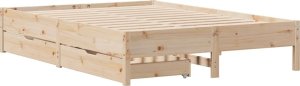 vidaXL Rama łóżka bez materaca, 160x200 cm, lite drewno sosnowe 3