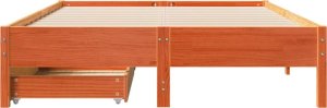 vidaXL vidaXL Łóżko bez materaca, woskowy brąz, 140x200 cm, drewno sosnowe 4