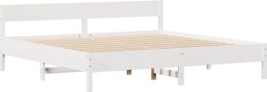 vidaXL vidaXL Rama łóżka bez materaca, biała, 160x200 cm, lite drewno sosnowe 5