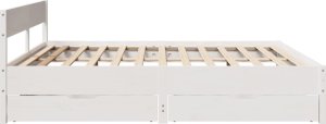 vidaXL vidaXL Rama łóżka bez materaca, biała, 160x200 cm, lite drewno sosnowe 7