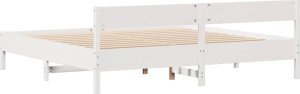vidaXL vidaXL Rama łóżka bez materaca, biała, 160x200 cm, lite drewno sosnowe 8