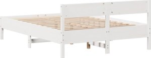 vidaXL vidaXL Rama łóżka bez materaca, biała, 135x190 cm, lite drewno sosnowe 8