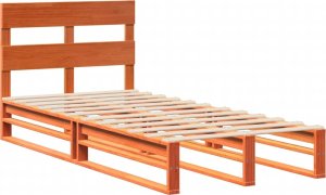 vidaXL vidaXL Rama łóżka bez materaca, woskowy brąz, 75x190 cm, sosnowa 3