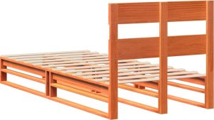 vidaXL vidaXL Rama łóżka bez materaca, woskowy brąz, 75x190 cm, sosnowa 8