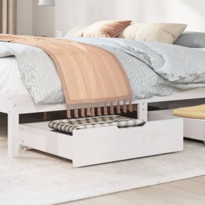 vidaXL vidaXL Szuflady pod łóżko, 2 szt., białe, 75x55x16 cm, drewno sosnowe 2