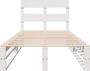 vidaXL vidaXL Rama łóżka bez materaca, biała, 100x200 cm, lite drewno sosnowe 4