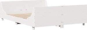 vidaXL vidaXL Rama łóżka bez materaca, biała, 140x200 cm, lite drewno sosnowe 3
