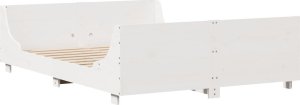 vidaXL vidaXL Rama łóżka bez materaca, biała, 140x200 cm, lite drewno sosnowe 6