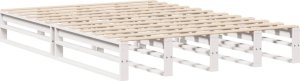 vidaXL Rama łóżka bez materaca, biała, 120x190 cm, lite drewno sosnowe 4