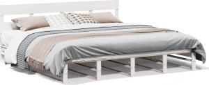 vidaXL vidaXL Rama łóżka bez materaca, biała, 180x200 cm, lite drewno sosnowe 2