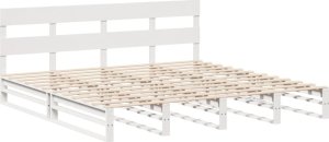 vidaXL vidaXL Rama łóżka bez materaca, biała, 180x200 cm, lite drewno sosnowe 3