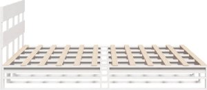 vidaXL vidaXL Rama łóżka bez materaca, biała, 180x200 cm, lite drewno sosnowe 7