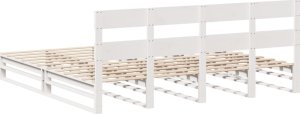 vidaXL vidaXL Rama łóżka bez materaca, biała, 180x200 cm, lite drewno sosnowe 8