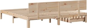 vidaXL Rama łóżka z szufladami, 200x200 cm, lite drewno sosnowe 6