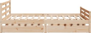 vidaXL vidaXL Rama łóżka bez materaca, 140x190 cm, lite drewno sosnowe 5