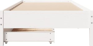 vidaXL vidaXL Rama łóżka bez materaca, biała, 90x190 cm, lite drewno sosnowe 4