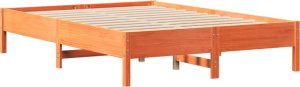 vidaXL vidaXL Rama łóżka bez materaca, woskowy brąz, 120x190 cm, sosnowa 5