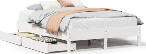 vidaXL vidaXL Rama łóżka bez materaca, biała, 160x200 cm, lite drewno sosnowe 2