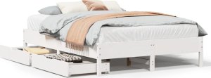 vidaXL vidaXL Rama łóżka bez materaca, biała, 135x190 cm, lite drewno sosnowe 2